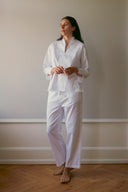 Anna Pyjama - Weiß Fein Gestreift